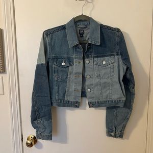 Cropped patchwork demon jacket from Gap. Size small